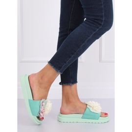 Mint slippers on a high sole PT-109 Mint green 2