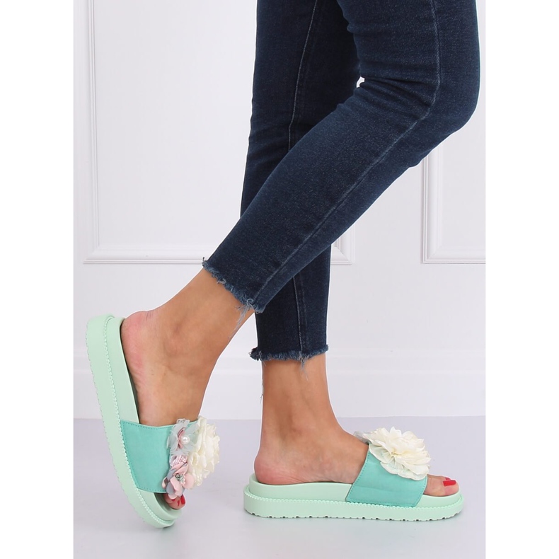 Mint slippers on a high sole PT-109 Mint green 2