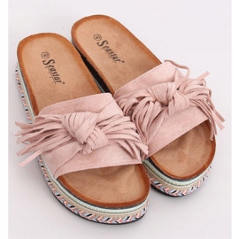 Women's pink boho slippers CK138P Pink 2 Women's pink boho slippers CK138P Pink 2