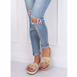 Women's beige boho slippers CK138P Beige 1