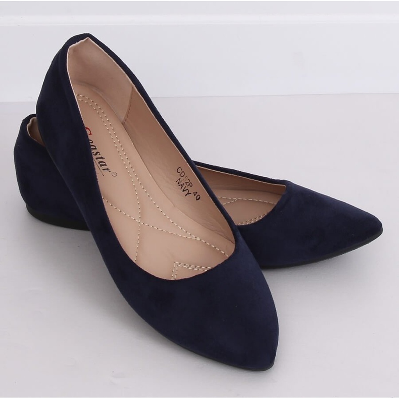 Ballerinas with almond toes navy blue CD52P Navy 2