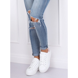 White women's sneakers 85-428 WHITE / PINK 1