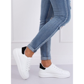 White women's sneakers 85-428 WHITE / BLACK 1