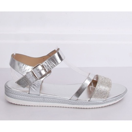 Silver women's sandals D-118 Silver grey 2