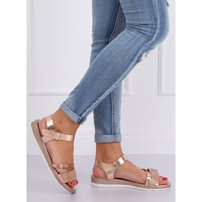 Champagne women's sandals D-118 Champagne pink 2