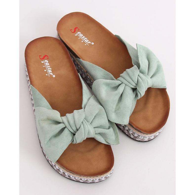 Women's mint slippers LK29P Green 1