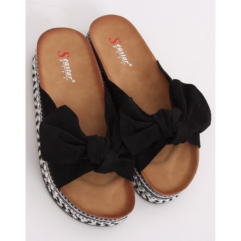 Black women's black slippers LK29P Black 1