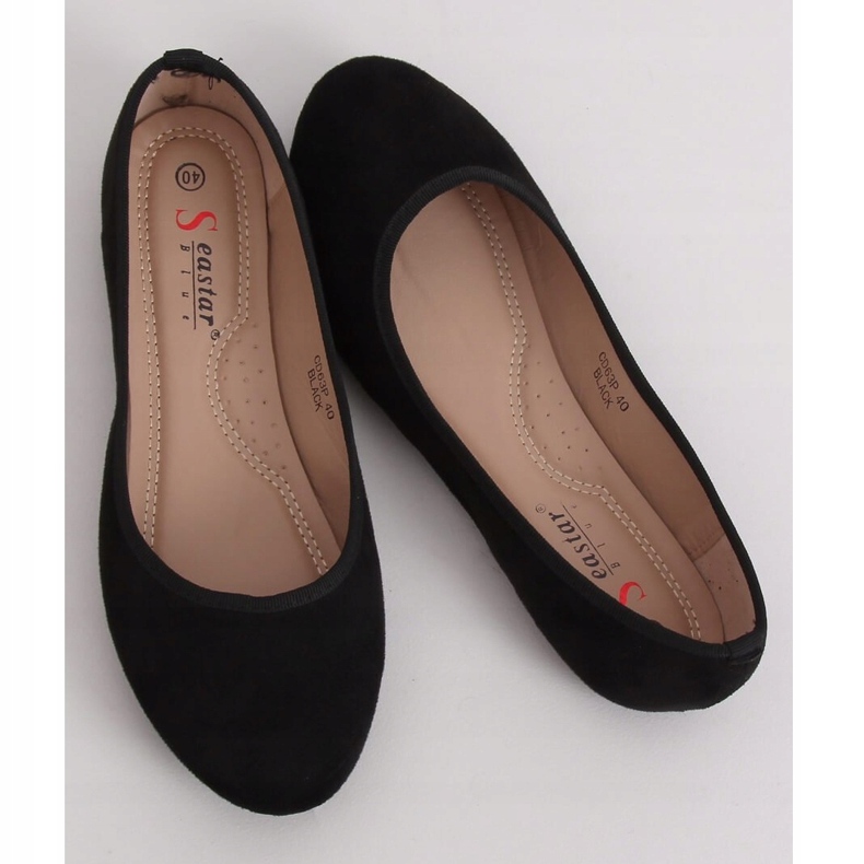 CD63P Black plain black ballerinas 1