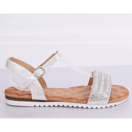 Silver women's sandals HT-69 Silver grey 1
