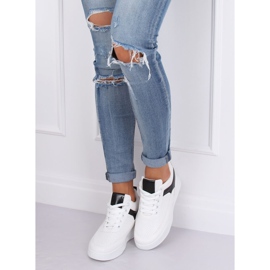 White sports shoes with wedges 85-429 WHITE / BLACK 2
