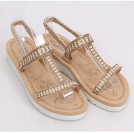 Women's gold sandals HD-128 Gold golden 1 Women's gold sandals HD-128 Gold golden 1