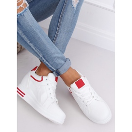 White wedge sneakers HY-231 Red 2