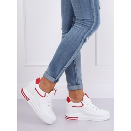 White wedge sneakers HY-231 Red 1
