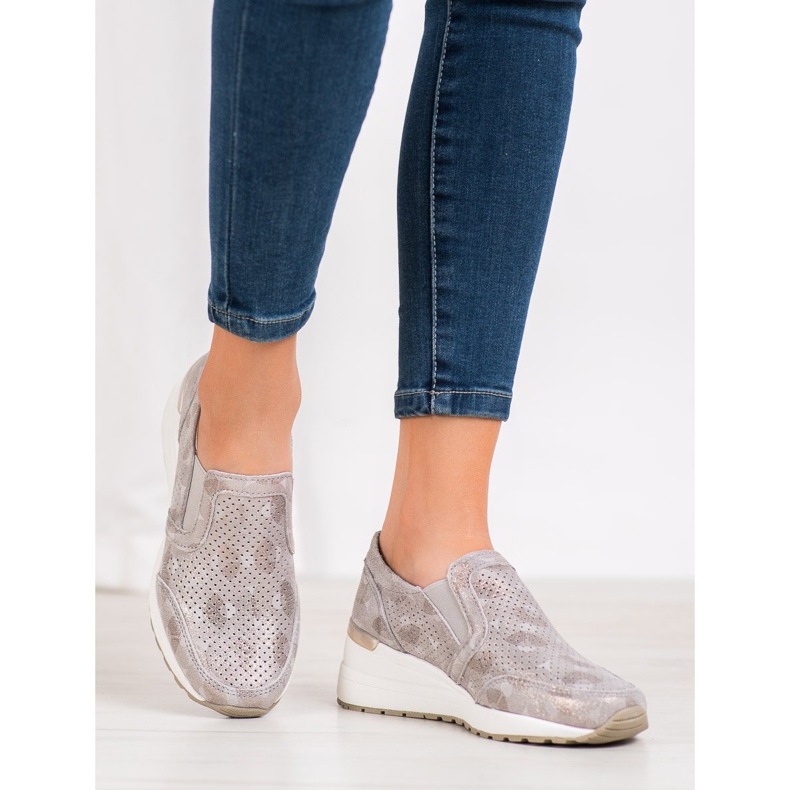 Filippo Openwork Leather Slipons brown yellow 2