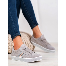 Filippo Leather Sneakers With Glitter Platform grey 1