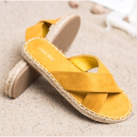 SHELOVET Comfortable Suede Slippers yellow 1