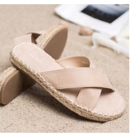 SHELOVET Comfortable Suede Slippers beige 1