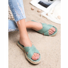 SHELOVET Comfortable Suede Slippers green 2 SHELOVET Comfortable Suede Slippers green 2