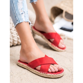 SHELOVET Comfortable Suede Slippers red 2