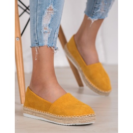 Small Swan Yellow Suede Espadrilles 1