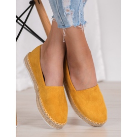 Small Swan Yellow Suede Espadrilles 2