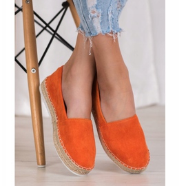 Small Swan Orange Suede Espadrilles 2