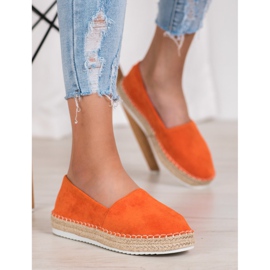 Small Swan Orange Suede Espadrilles 1