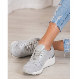 Filippo Silver Sneakers With Glitter grey 1