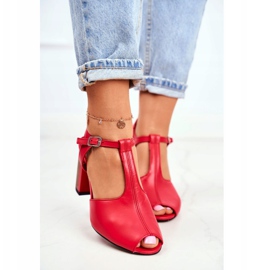 Women's Leather Sandals Maciejka Red 04117 2