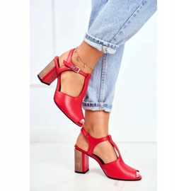 Women's Leather Sandals Maciejka Red 04117 1