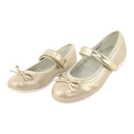 American Club GC02 golden ballerinas with a bow beige 3
