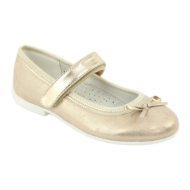 American Club GC02 golden ballerinas with a bow beige 1