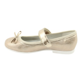 American Club GC02 golden ballerinas with a bow beige 2