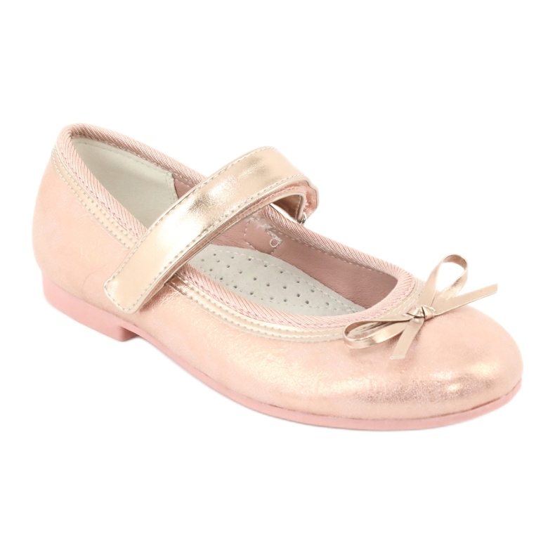 Golden Rose Ballerinas with a bow American Club GC03 / 20 pink yellow 1
