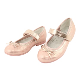 Golden Rose Ballerinas with a bow American Club GC03 / 20 pink yellow 3
