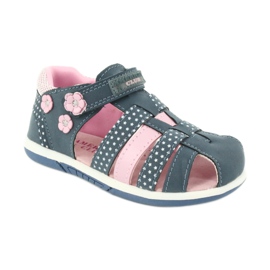 American Club DR16 / 20 girls' sandals white navy blue pink 1