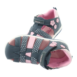 American Club DR16 / 20 girls' sandals white navy blue pink 5