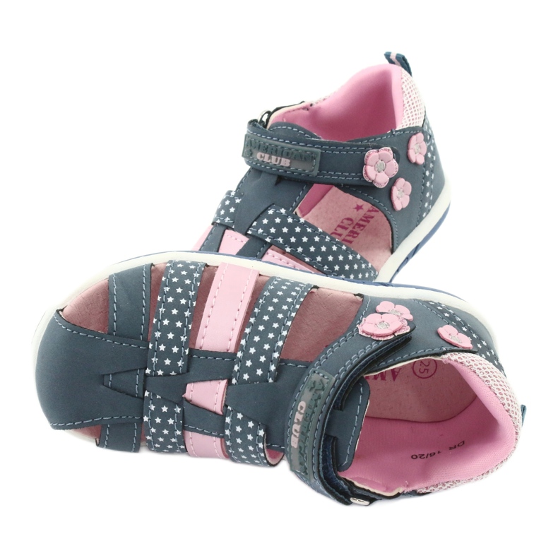 American Club DR16 / 20 girls' sandals white navy blue pink 5