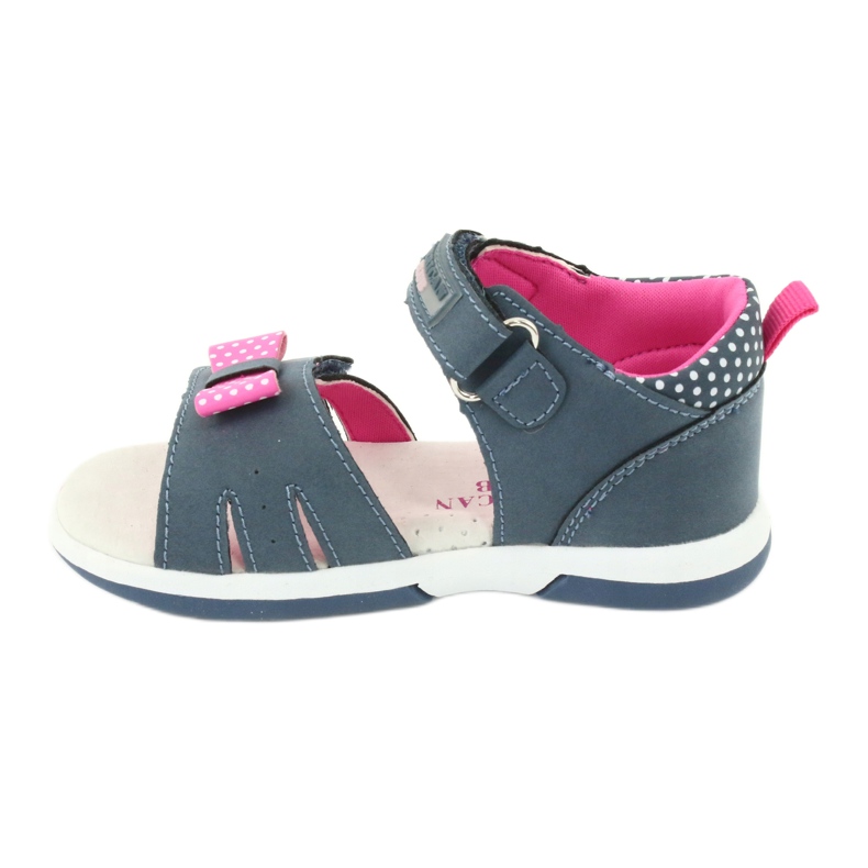 American Club Girls' sandals with a bow American DR20/20, navy blue and pink 1 American Club Girls' sandals with a bow American DR20/20, navy blue and pink 1