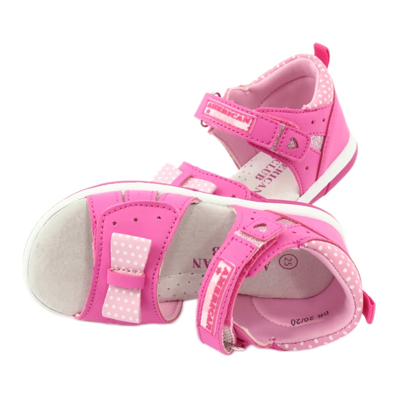 American Club American DR20/20 Girls' sandals with a pink bow 4 American Club American DR20/20 Girls' sandals with a pink bow 4