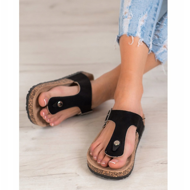 Comfortable VINCEZA flip-flops black 2