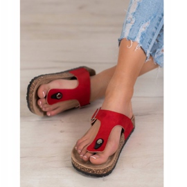 Comfortable VINCEZA flip-flops red 2