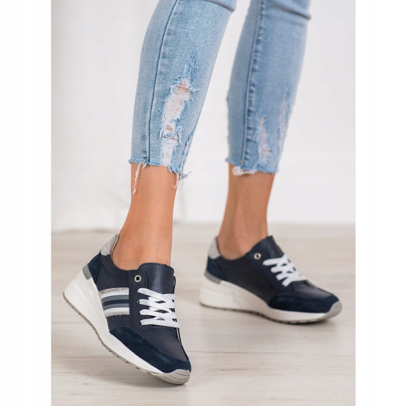 Filippo Leather Sport Shoes navy blue multicolored 1