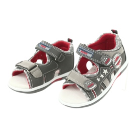 American Club Sandals with boys boys leather insert DR15/20 gray-red grey 2