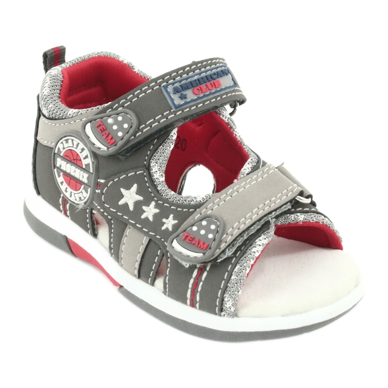 American Club Sandals with boys boys leather insert DR15/20 gray-red grey 1