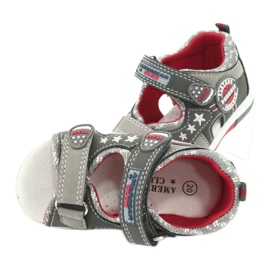American Club Sandals with boys boys leather insert DR15/20 gray-red grey 4