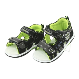 American Club Boys sandals leather insert DR15/20 black and green 3