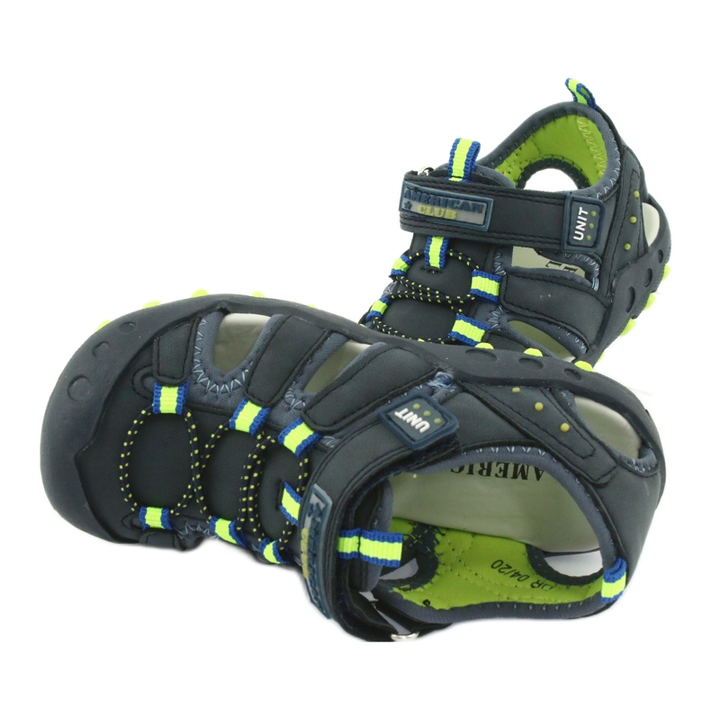American Club DR04 / 20 boys' sandals navy blue green 4