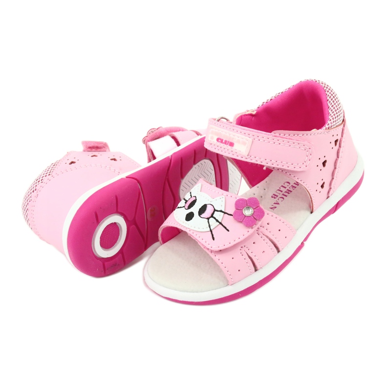 American Club American DR22/20 Sandals Girls' pink kitty 3 American Club American DR22/20 Sandals Girls' pink kitty 3