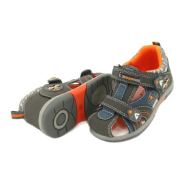 Boys' sandals with velcro American Club DR09 / 20 blue orange grey 3